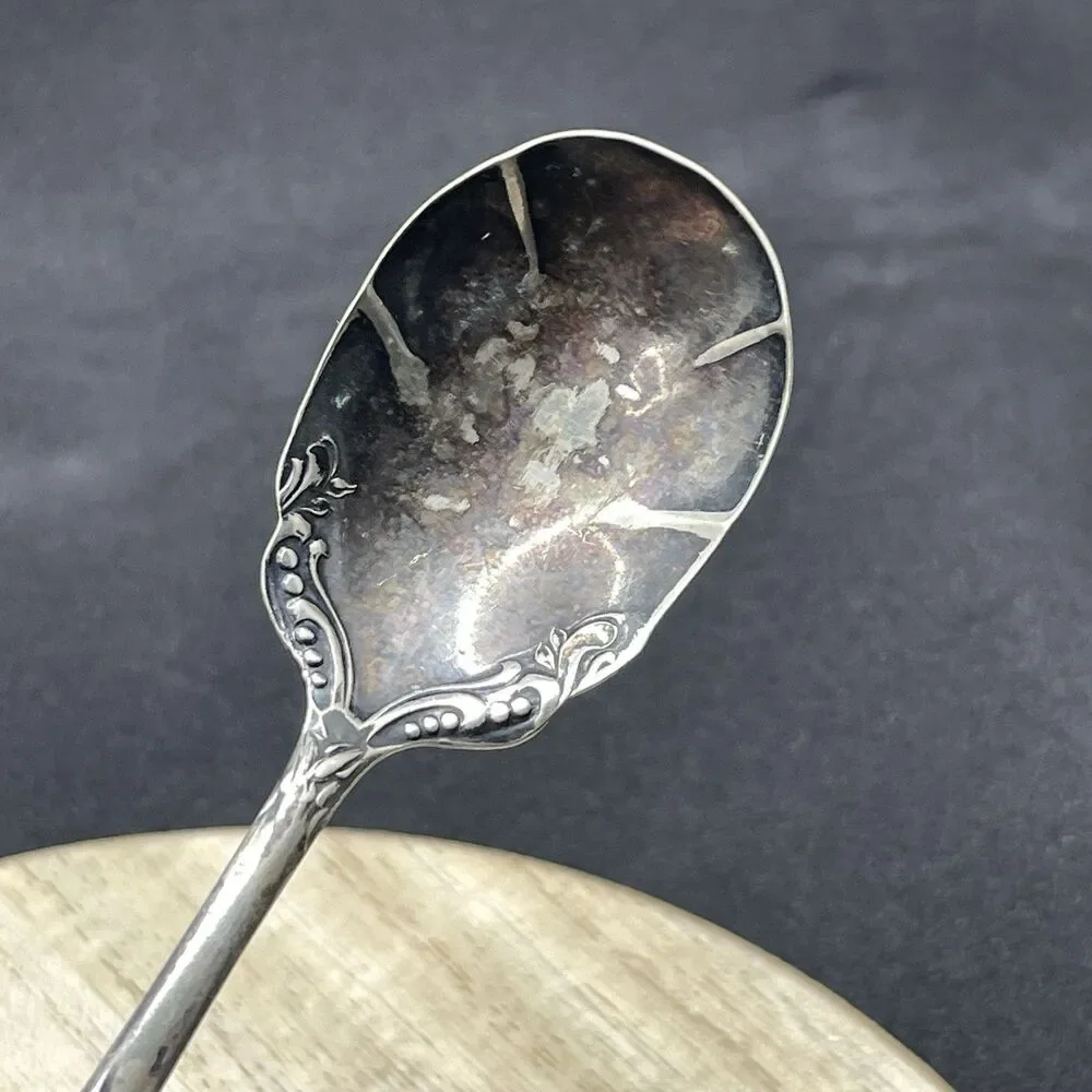 VTG Atq Wm Rogers & Son AA Silver Plate Spoon Patina Tarnished